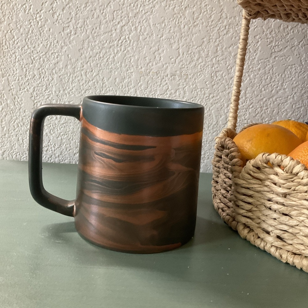 Starbucks Coffee Mug 12 oz Matte Green Brown Marble Ceramic 2022 Dishwasher Safe